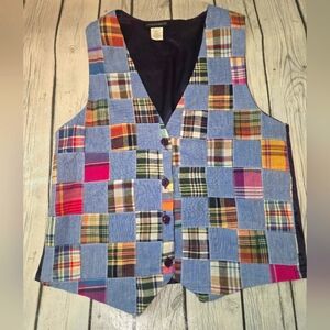 Vintage Xessorium Vest Womens Size M/L patch work vest